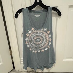 Zadig & Voltaire Blue Hilda Print Tank Top